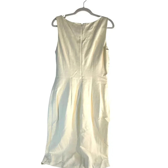 Cache Contour Collection Womens Dress Lined Back Zip Sleeveless Cream Size 12 NW - Picture 2 of 9